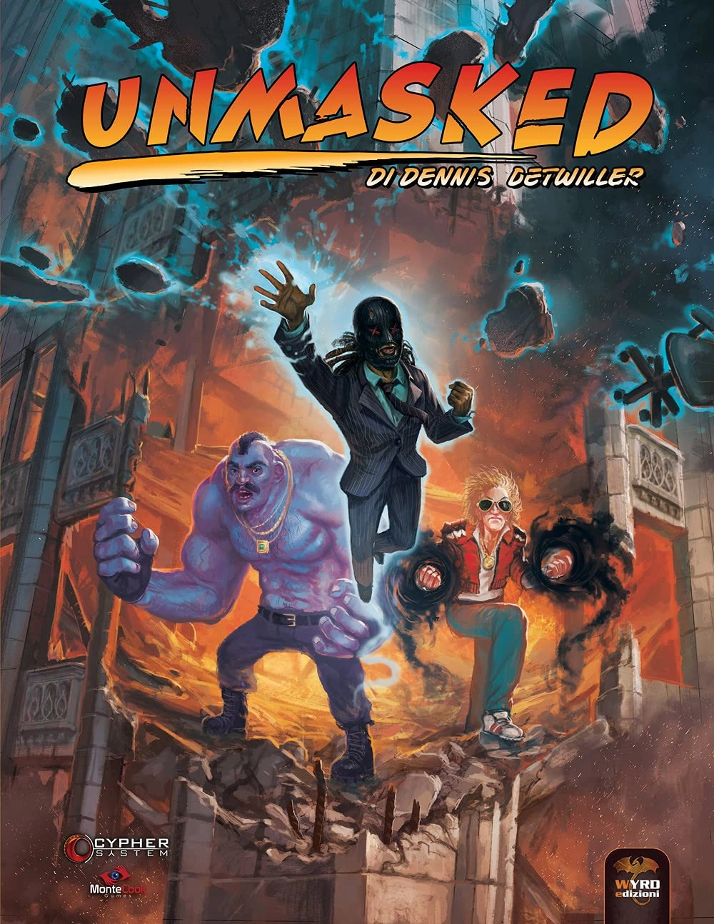 Copertina del progetto Cypher System: Unmasked. Attività: editing e correzione bozze.